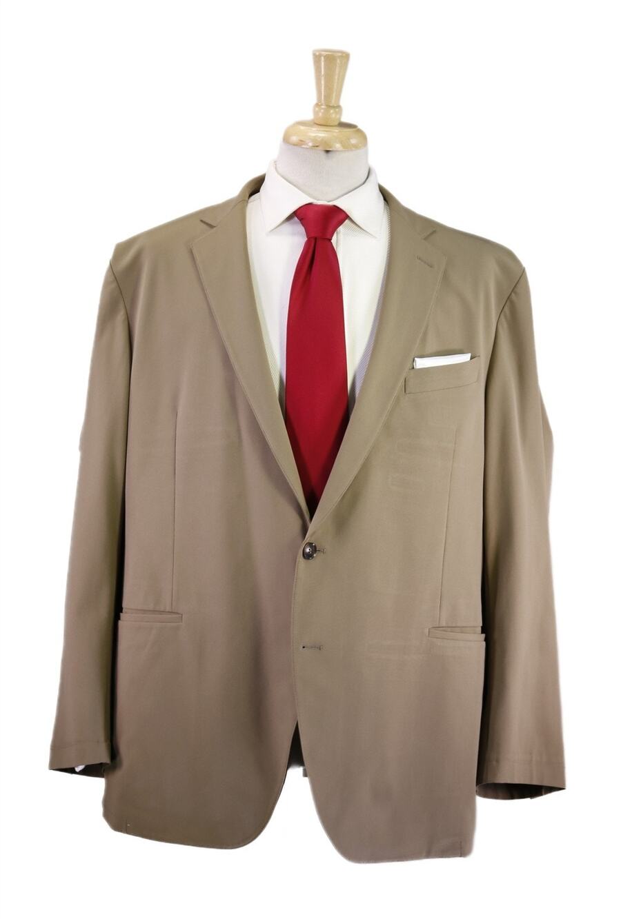 Sene Custom FlexTech Tan Warm Khaki Travel Suit Mens Big 52R